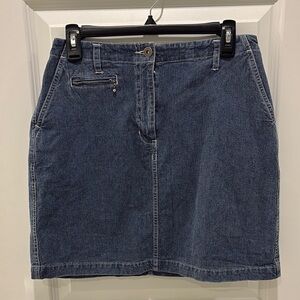 Denim Mini Skirt with Zip Pocket